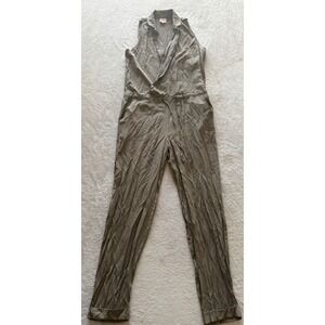 RBL Women's Small Olive Green‎  Sleeveless Drawstring Waist Casual Jumpsuit